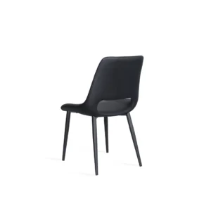 Vienna Dining Chair Black Eco Leather Set 2