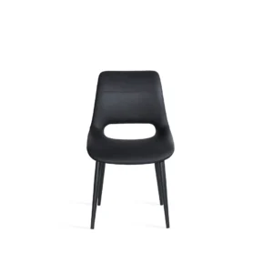 Vienna Dining Chair Black Eco Leather Set 2