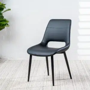 Vienna Dining Chair Black Set 2 Eco Leather