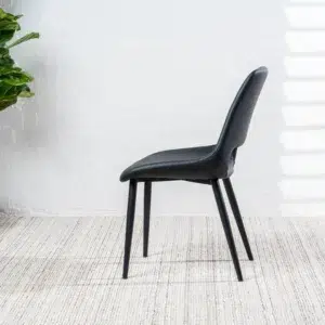 Vienna Dining Chair Black Set of 2 Eco Leather