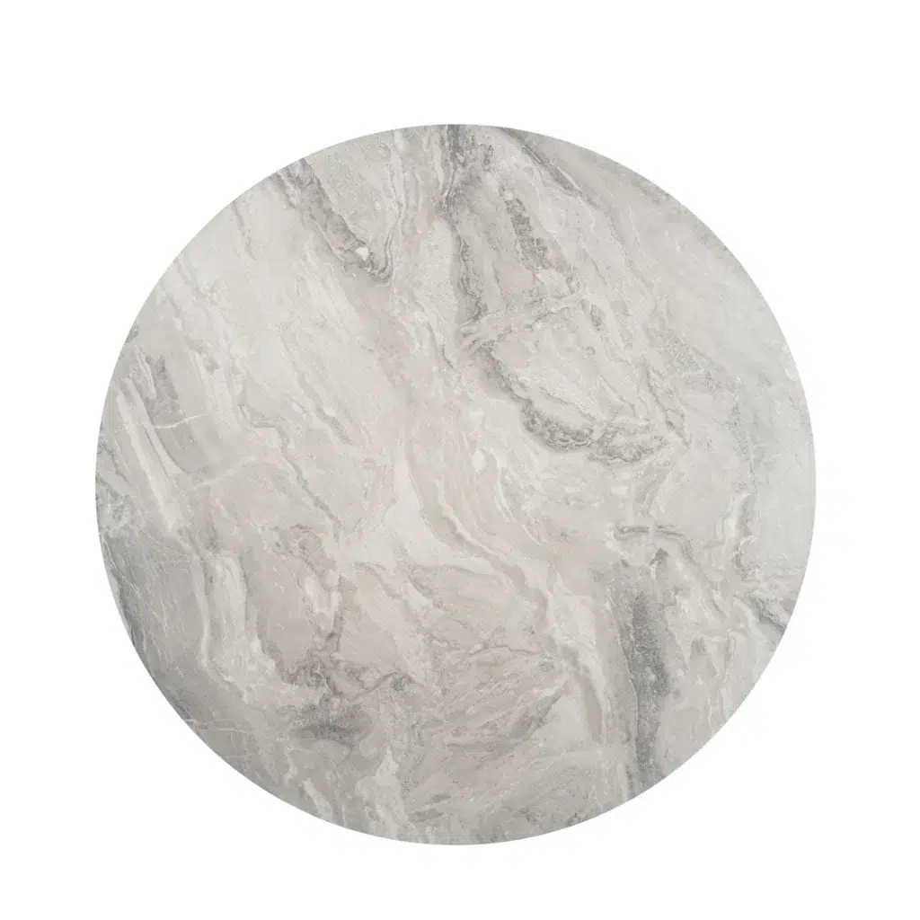 Villa 2.0m Grey Cloud Marble-Effect Dining Table Black Metal Frame