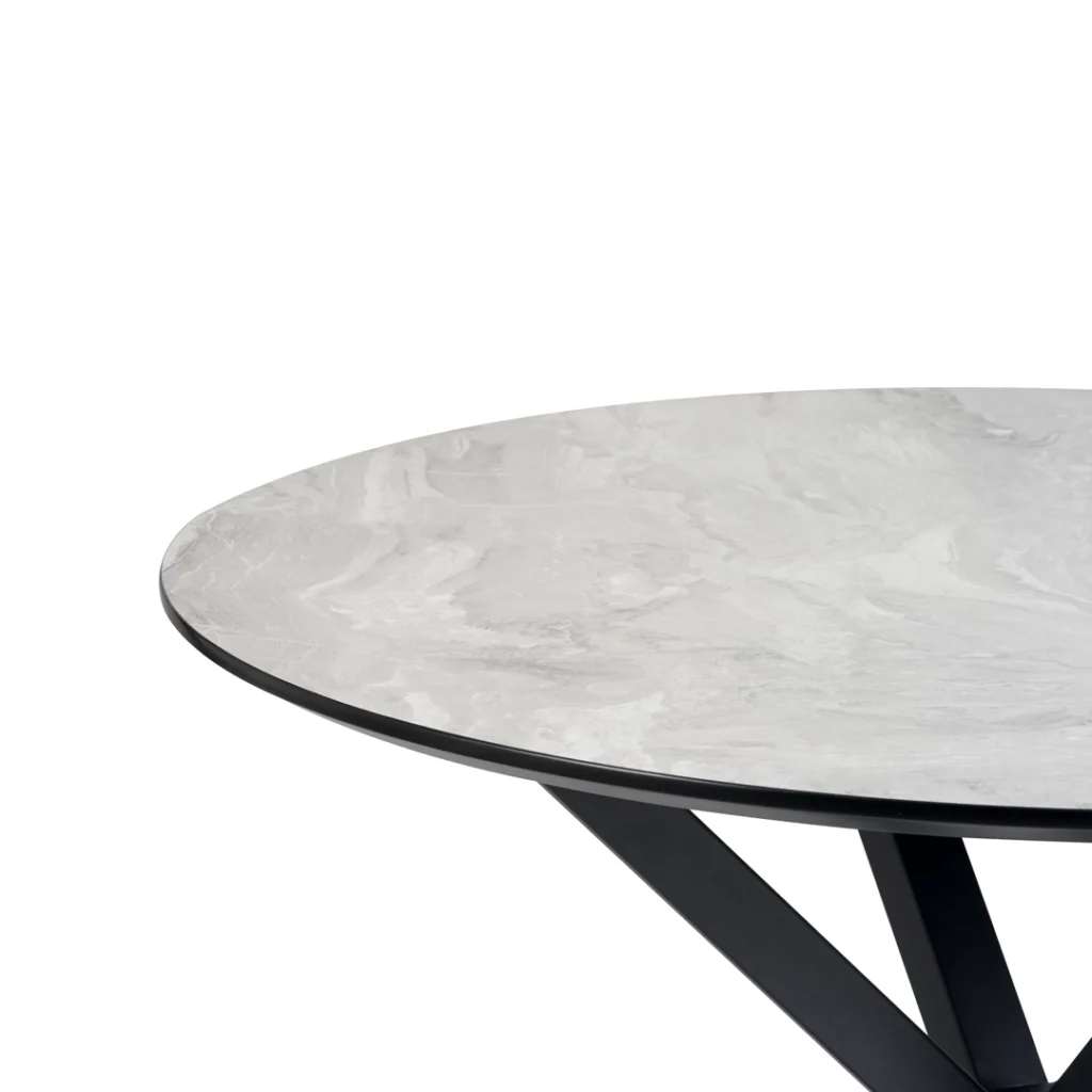 Villa 2m Grey Cloud Marble-Effect Dining Table