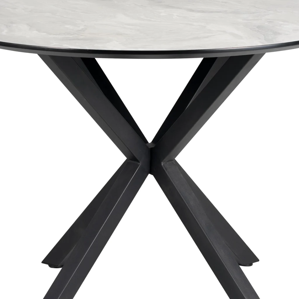 Villa 2m Grey Cloud Dining Table Marble Effect