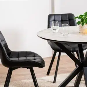 Villa 2.0m Grey Cloud Dining Table Marble Effect Modern