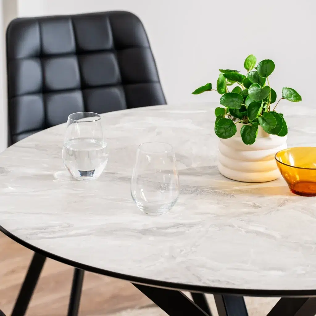 Grey Cloud 2.0m Dining Table with Marble Effect