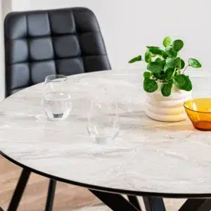 Grey Cloud 2.0m Dining Table with Marble Effect