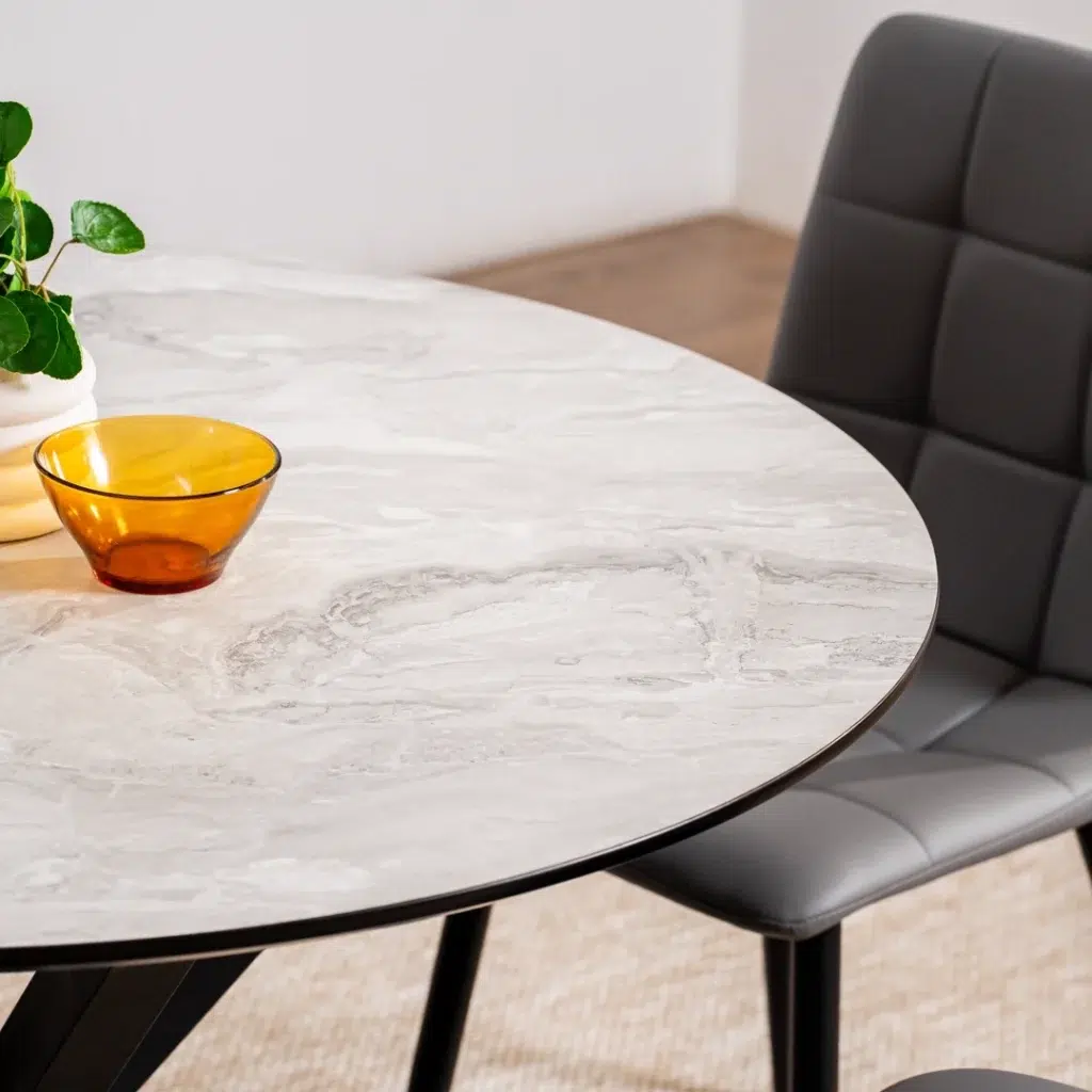 Charcoal Jack dining chairs set of 2 with bucket seats and black metal frame