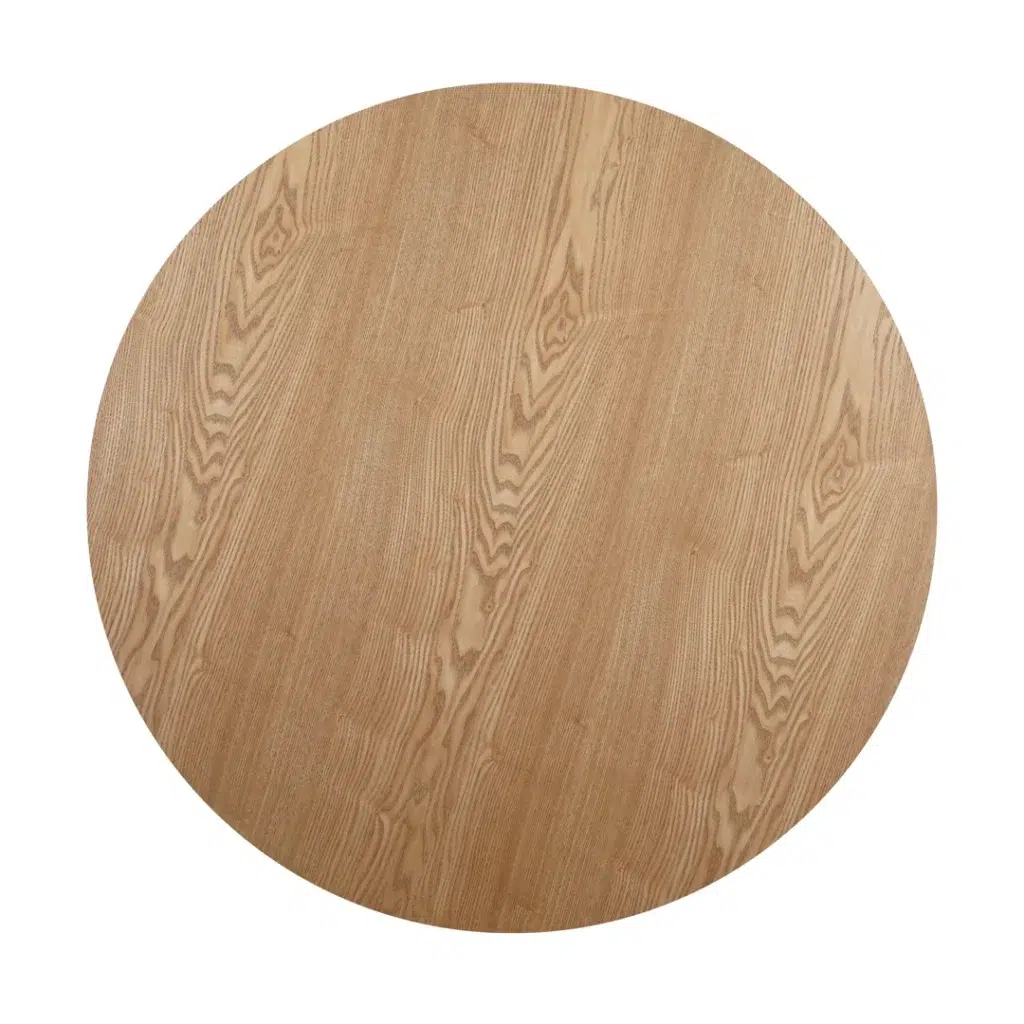 Villa Natural Ash Dining Table Oak Veneer MDF Top Black Frame