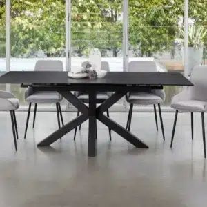 Venetti Expandable Ceramic Dining Table - Durable Steel Frame