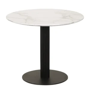 Vulcan Dining Table White Marble Effect Modern