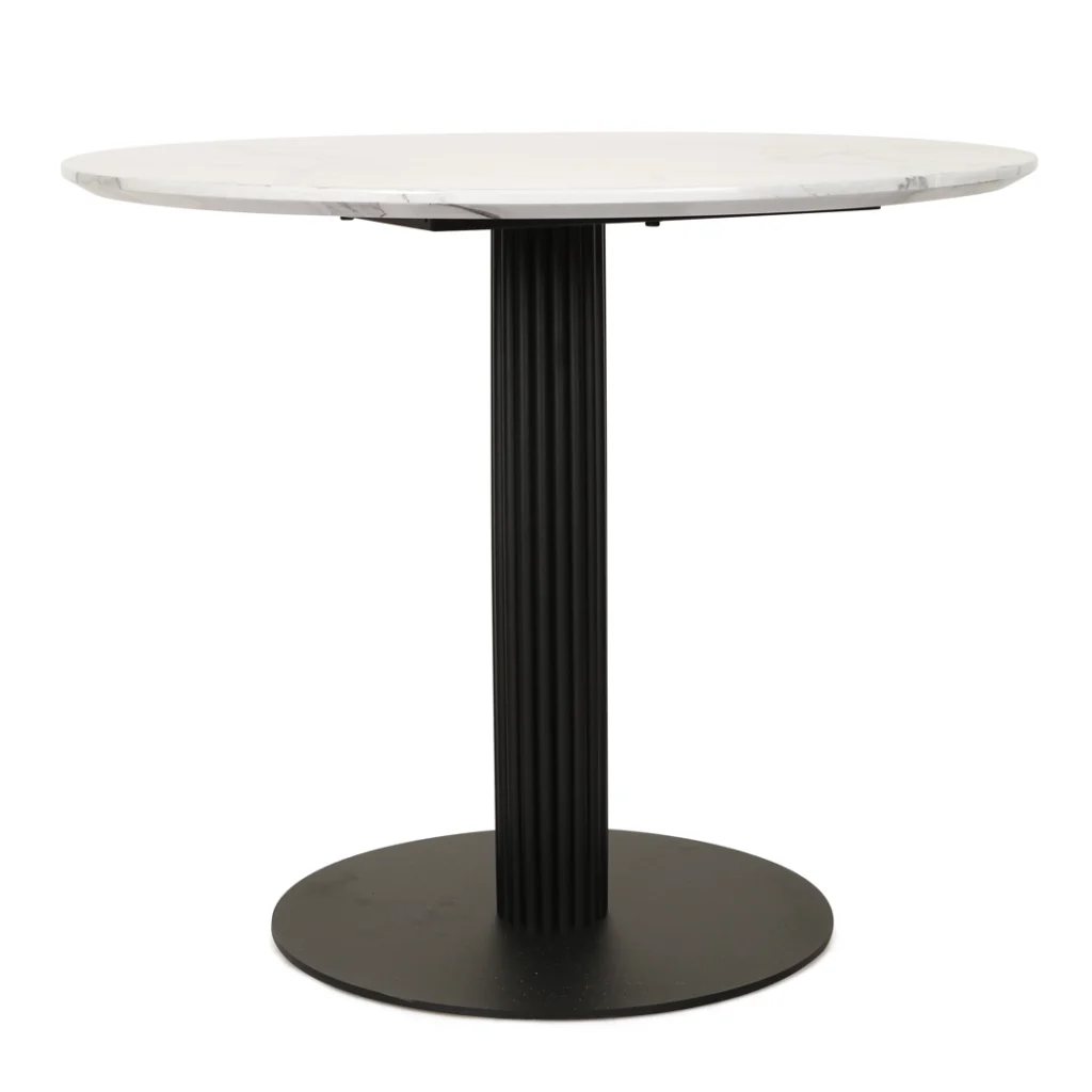 Vulcan Dining Table Marble Effect White Tulip Design