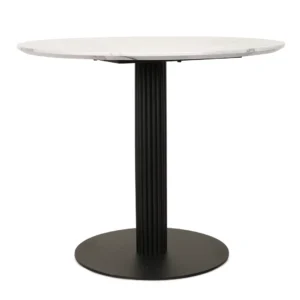 Vulcan Dining Table Marble Effect White Tulip Design