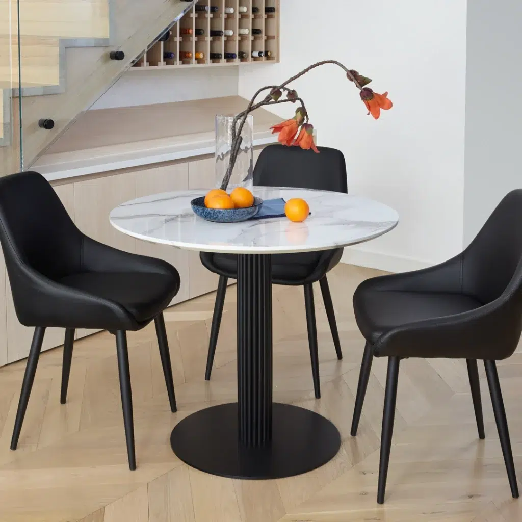 Vulcan Dining Table White Marble Tulip Design