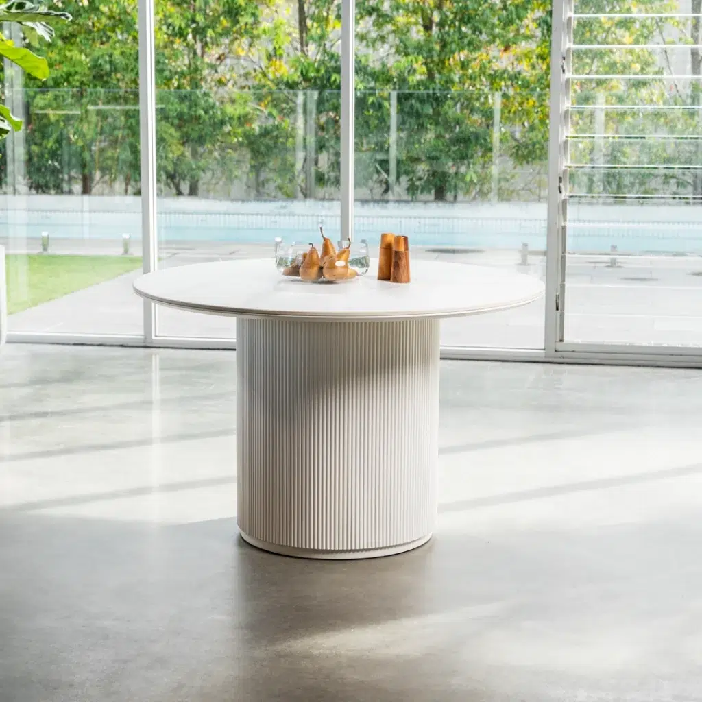 Windsor Dining Table Snow White Ceramic