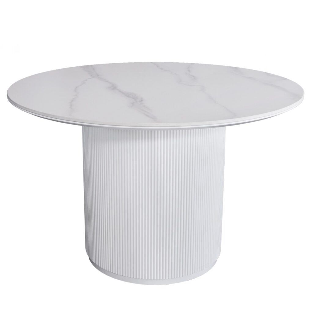 Windsor Dining Table Snow White Ceramic