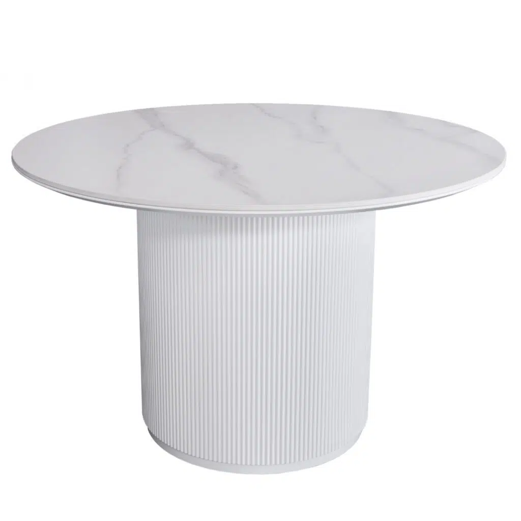 Windsor Dining Table Snow White Ceramic
