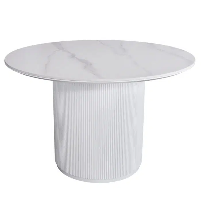 Windsor 1.2m Dining Table – Snow White Ceramic