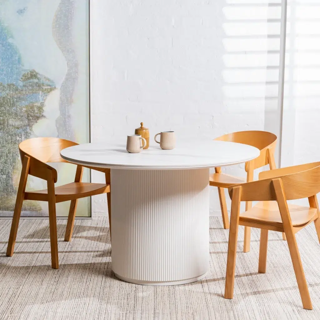 Windsor Snow White Ceramic Dining Table