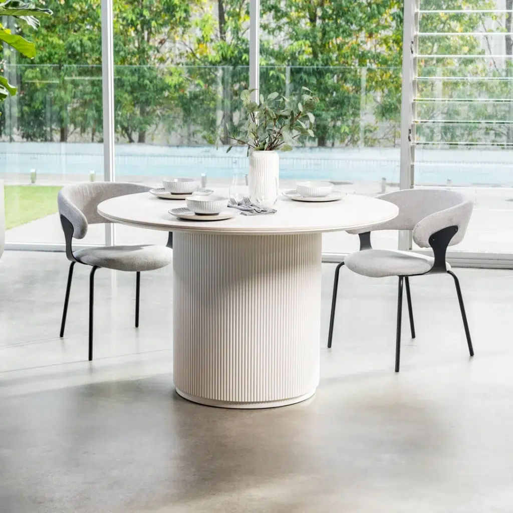 Windsor Dining Table – Snow White Ceramic