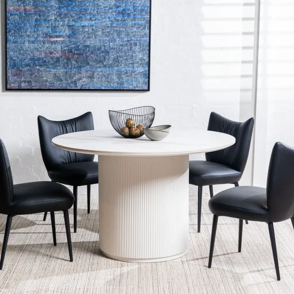 Windsor Snow White Ceramic Dining Table Modern Design