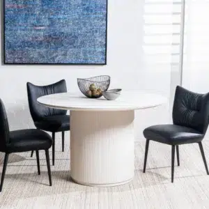 Black Modena dining chairs set of 2 with eco-leather upholstery and metal frame for modern dining room