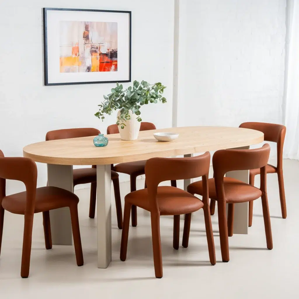 Oliver Western Dining Table Oak Grey Rustic Modern