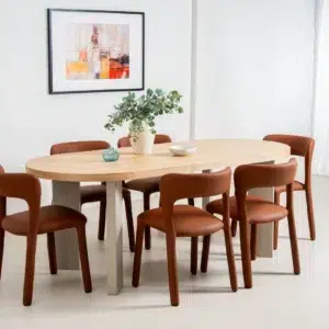 Oliver Western Dining Table Oak Grey Rustic Modern