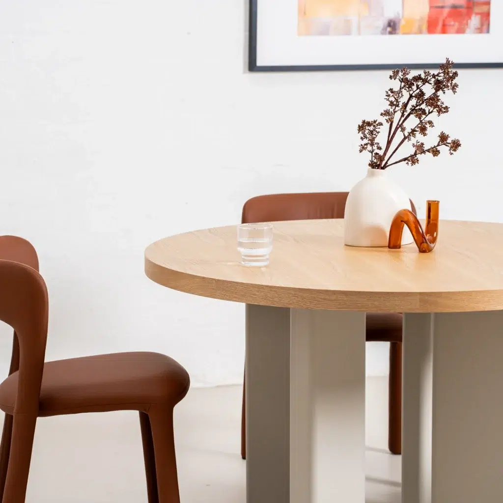 Oliver Western Round Dining Table Oak Grey