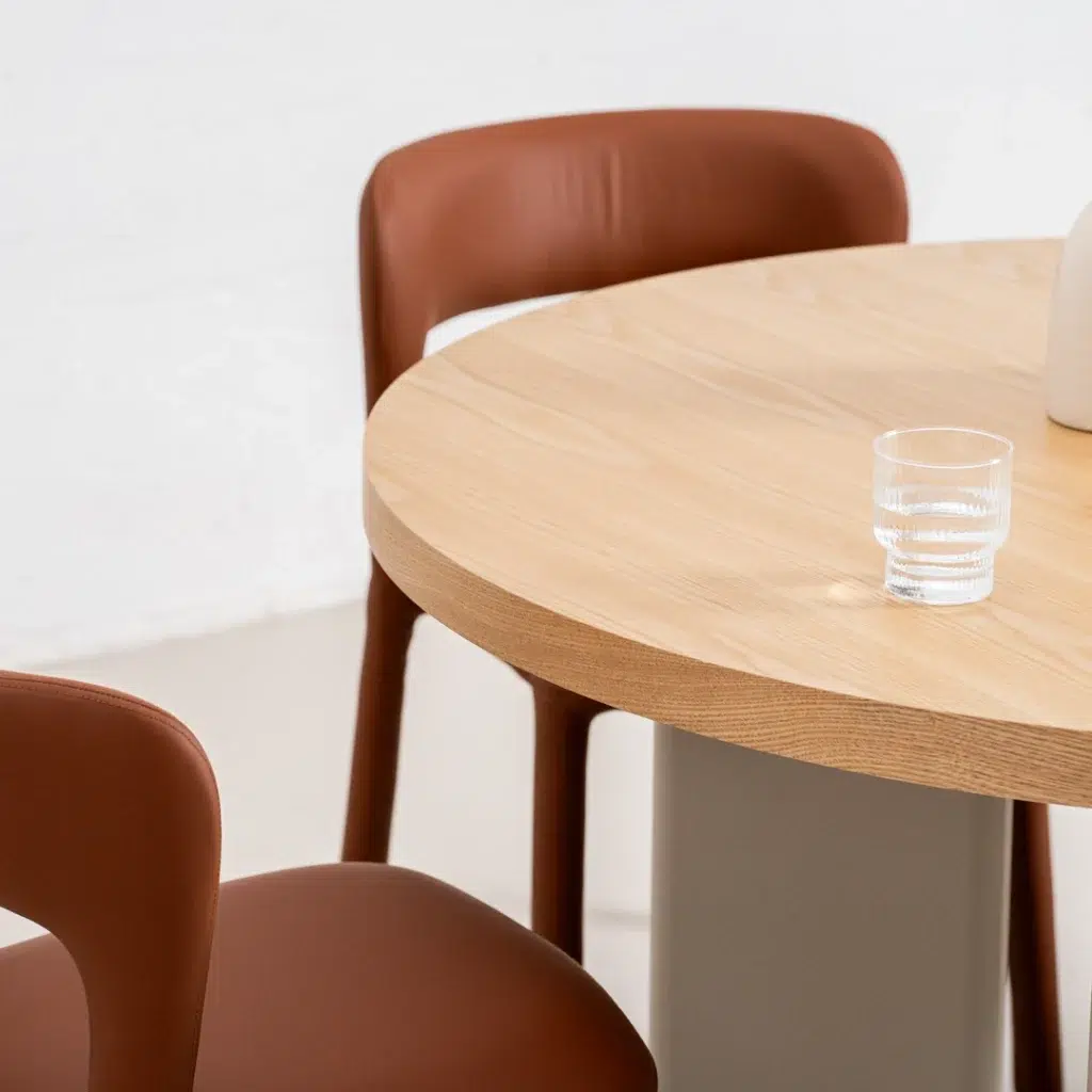 Oliver Western Round Dining Table Oak Grey