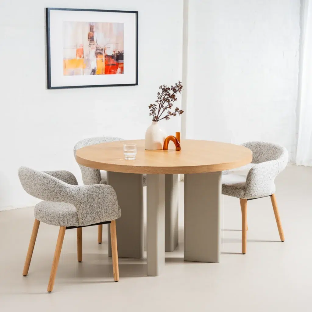 Oliver Western Round Oak Grey Dining Table