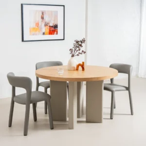 Oliver Western Round Dining Table Oak Grey