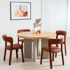 Oliver Western Round Dining Table Oak Grey