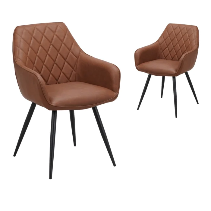 Zeus Dining Chair – Cognac (Set of 2)