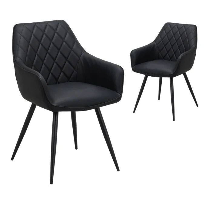 Zeus Dining Chairs – Black (Set of 2)