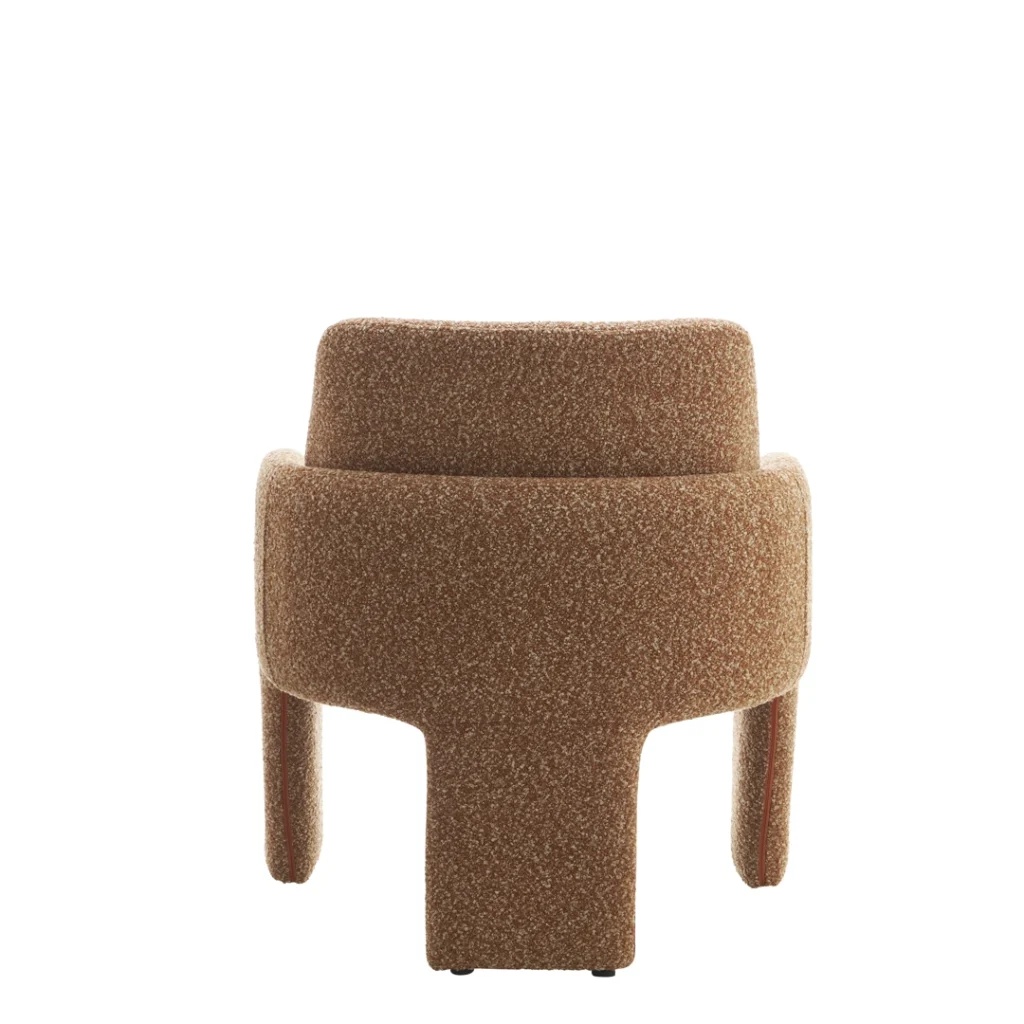 Zurich Occasional Chair Paprika Chenille Upholstery Vibrant Modern