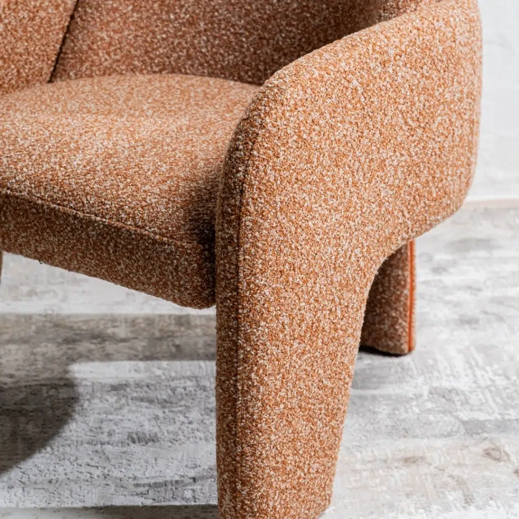 Zurich Occasional Chair Paprika Chenille Upholstery Modern Design