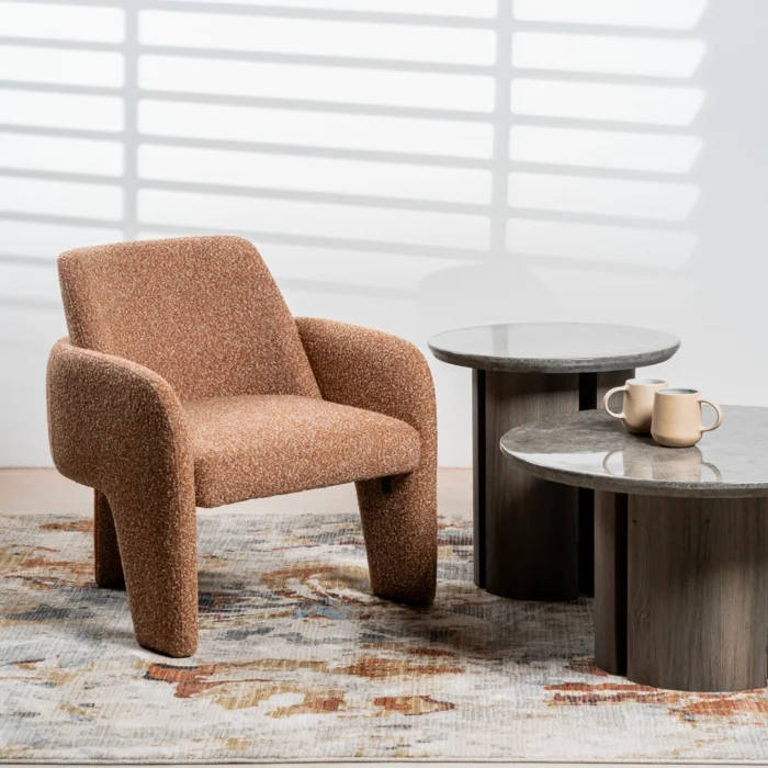 Zurich Paprika Chenille Chair Modern Lounge