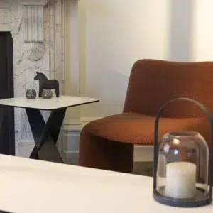 Zulu Vermont Ceramic Side Table Marble Effect Modern Design