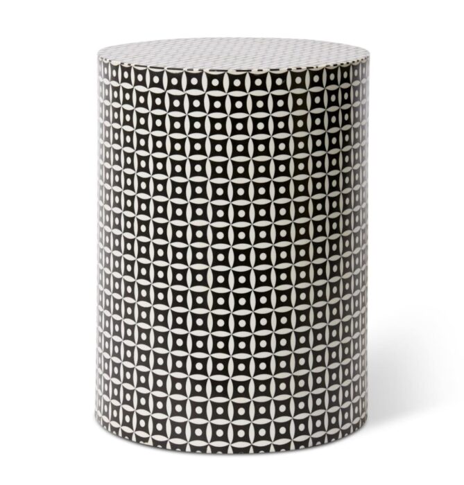 Nicolette Stool 35x35x45cm Black White Lightweight