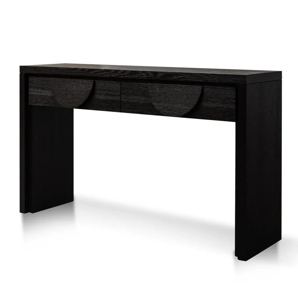 Cedric Console Table Textured Espresso Black Modern Minimalist Design Storage Solutions
