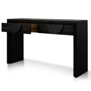 Cedric 1.4m Textured Espresso Black Console Table with Minimalist Design for Modern Homes