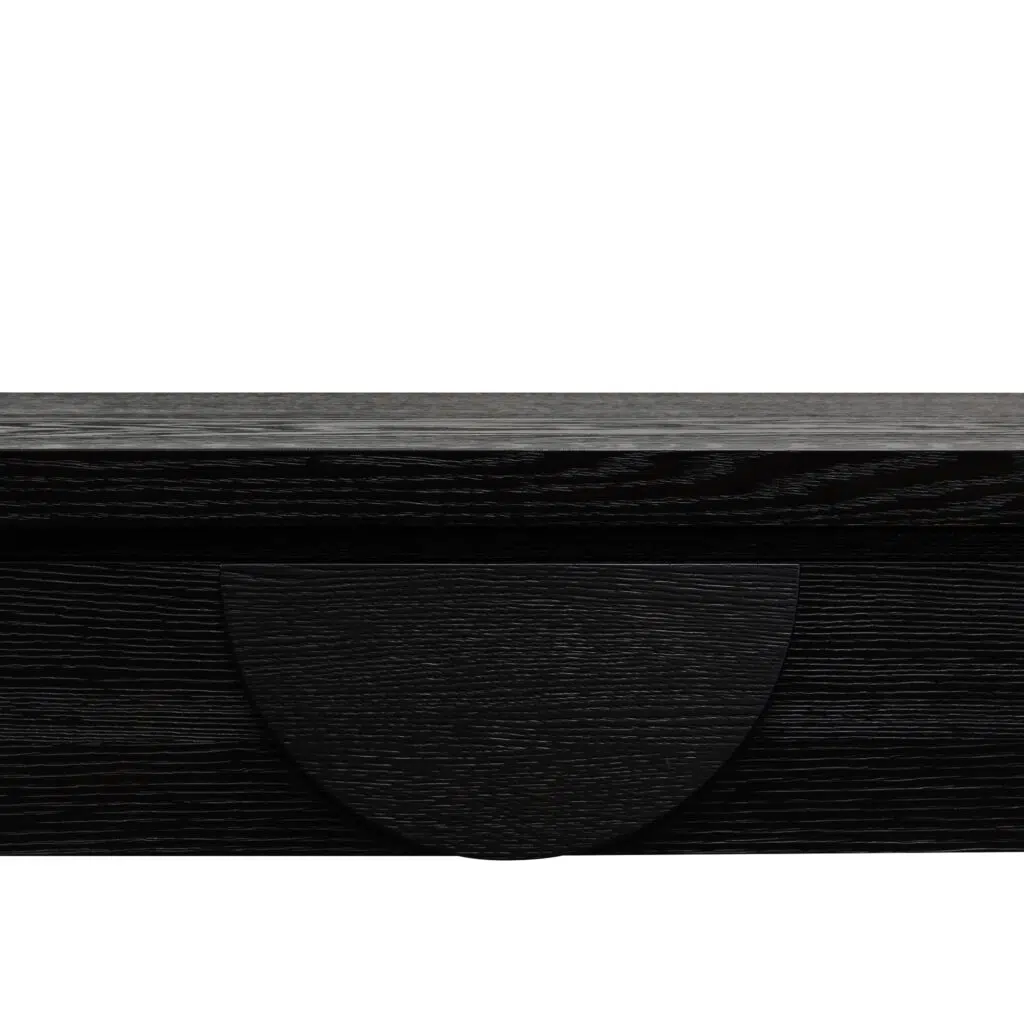 Cedric 1.4m console table textured espresso black finish modern aesthetic storage solution
