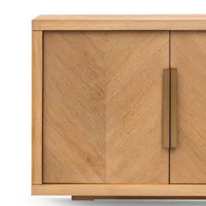 Calista 2m buffet unit in dusty oak with brushed gold handles for modern storage solution