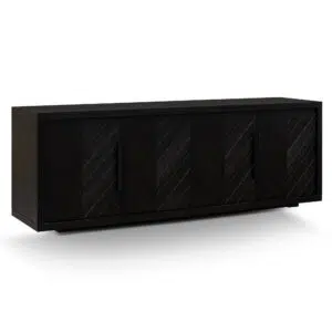Arlo 2m buffet unit with textured espresso black finish and matte black hardware