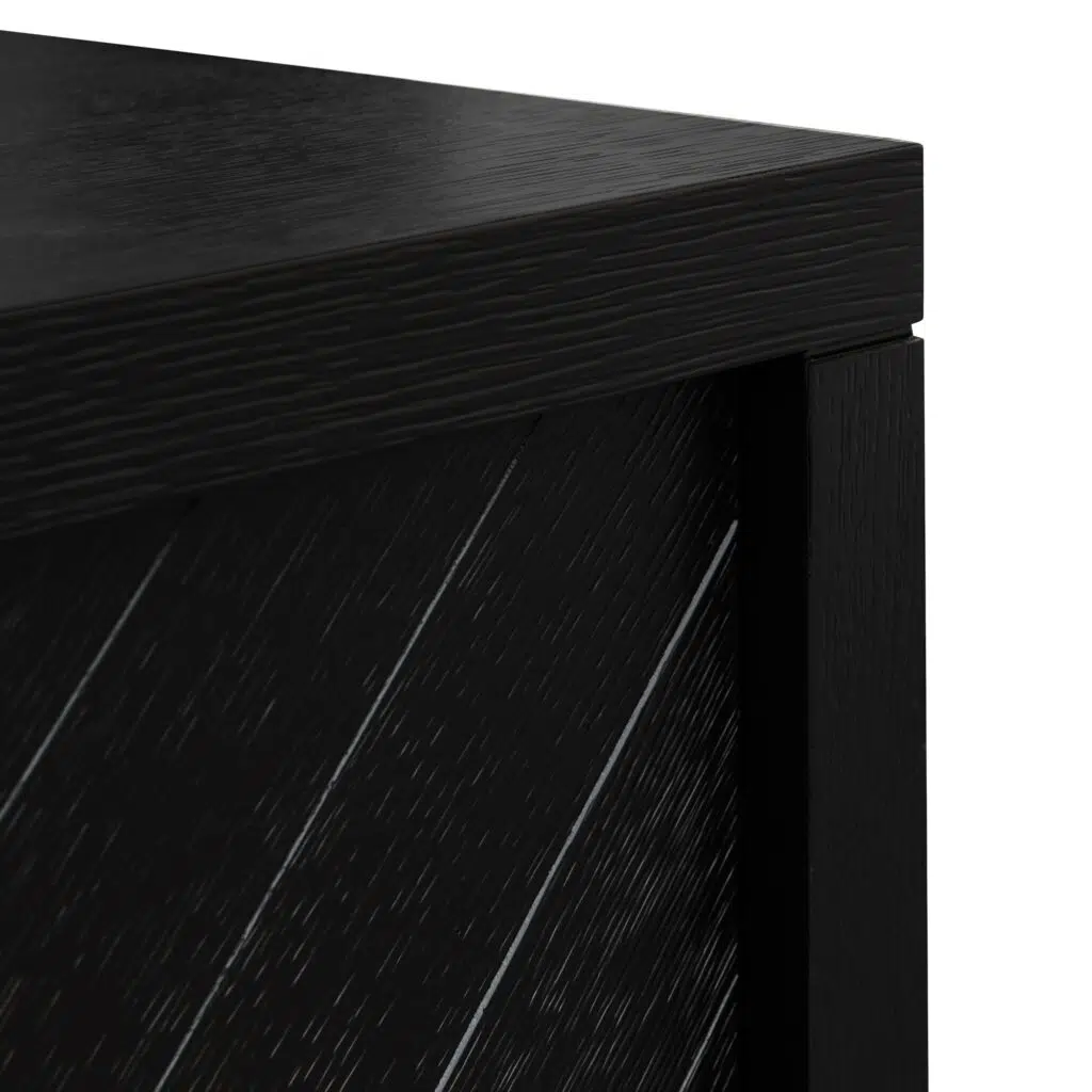 Elegant Arlo 2m buffet unit with textured espresso black finish and matte black handles