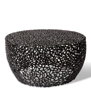 Serenity Coffee Table Black 80x80x38cm Modern Storage