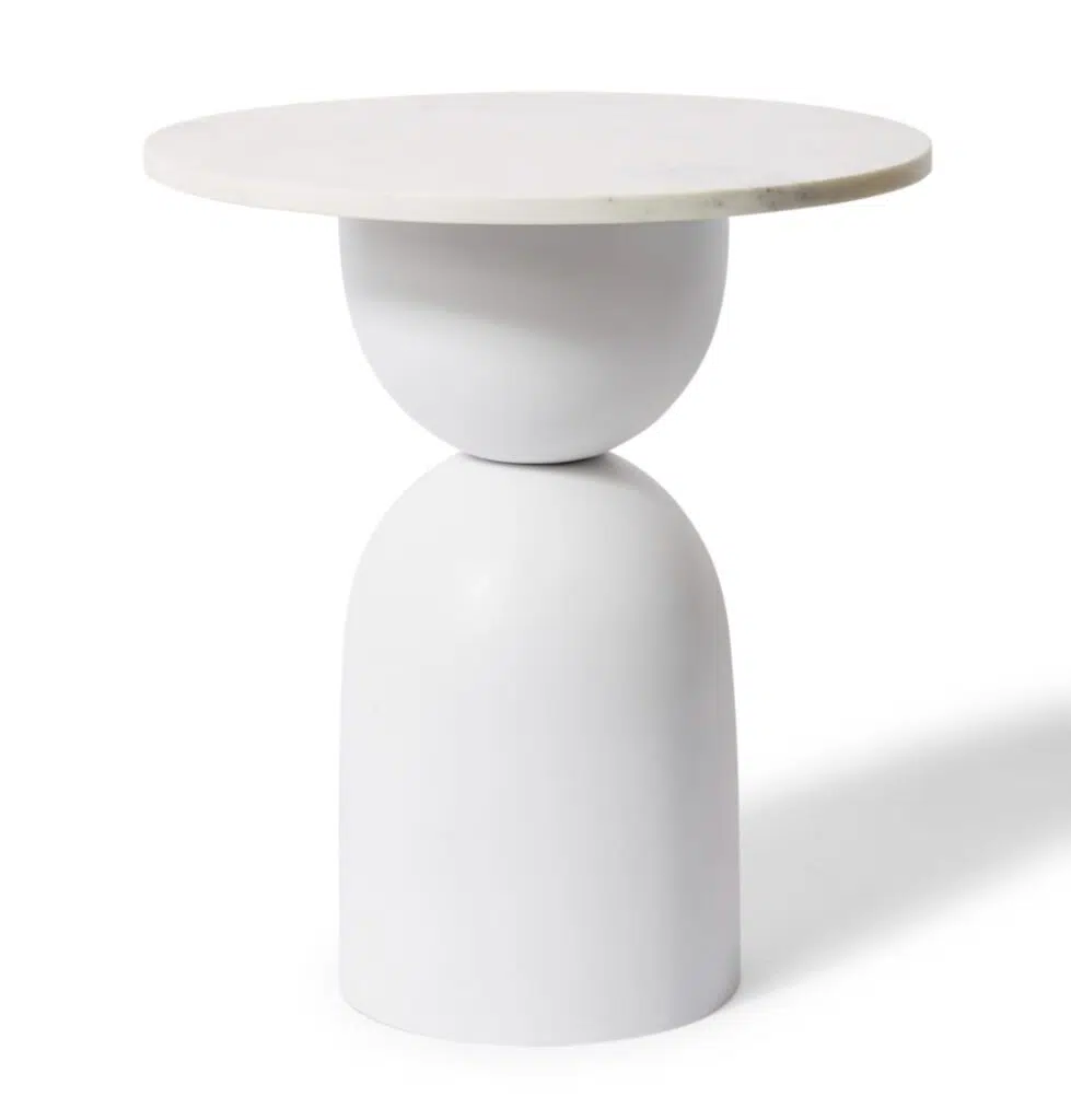 Jax Marble Side Table 51x51x51cm White Modern Storage