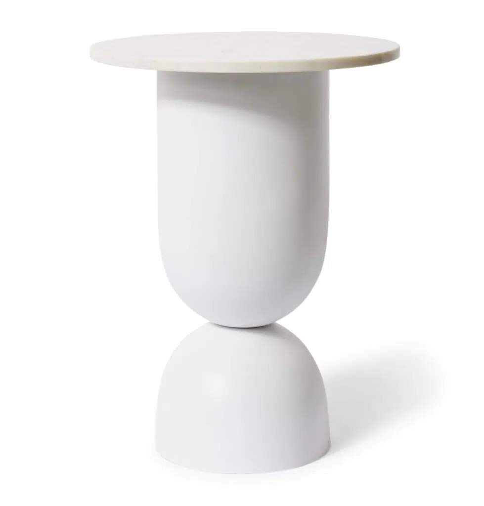 Jax Marble Side Table 46x46x56cm White