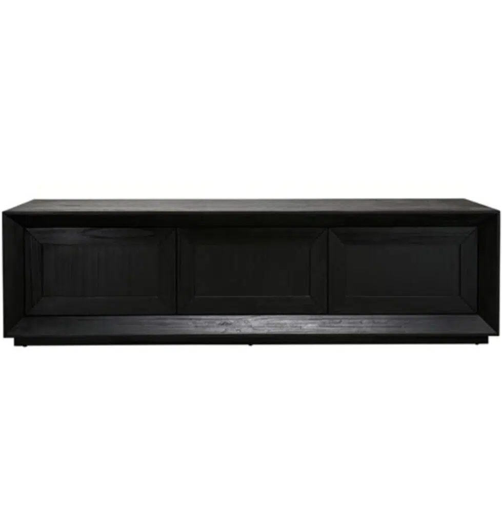 Solara Sleek Black 3-Door TV Cabinet