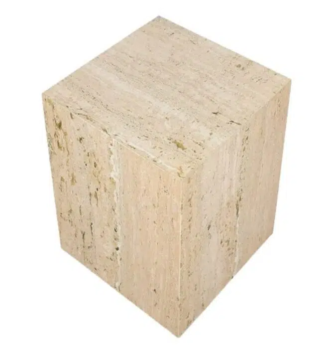Travis Travertine Side Table – 38 x 38 x 45 cm